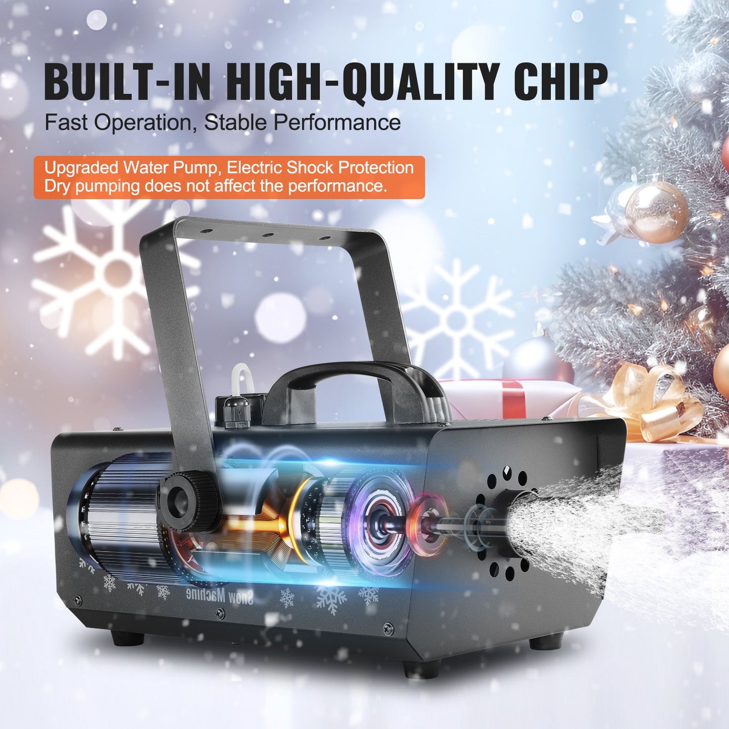 Snow Machine 650W Handhållen hängande snömaskin för semester