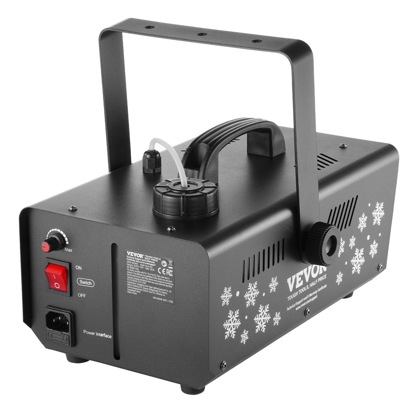 Snow Machine 650W Handhållen hängande snömaskin för semester