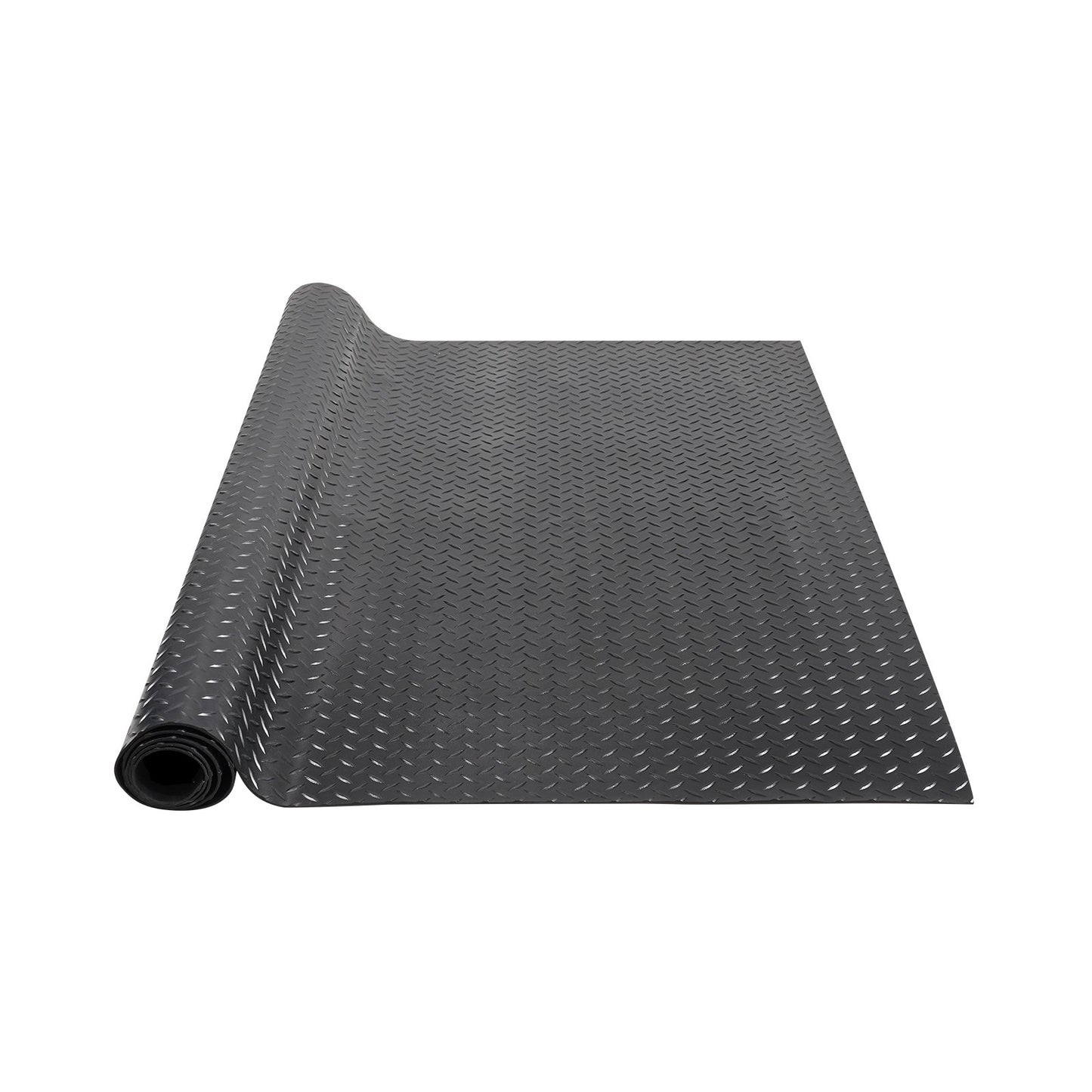 Diamond-Plate-Gummibodenrolle, 3 mm x 4 ft x 10 ft Garagenbodenmatte, SBR-Gummi-Garagenbodenrolle, leicht zu reinigen, Diamond-Plate-Gummimatte für unter Autos, Garagenindustrie-Fitnessstudio, schwarz