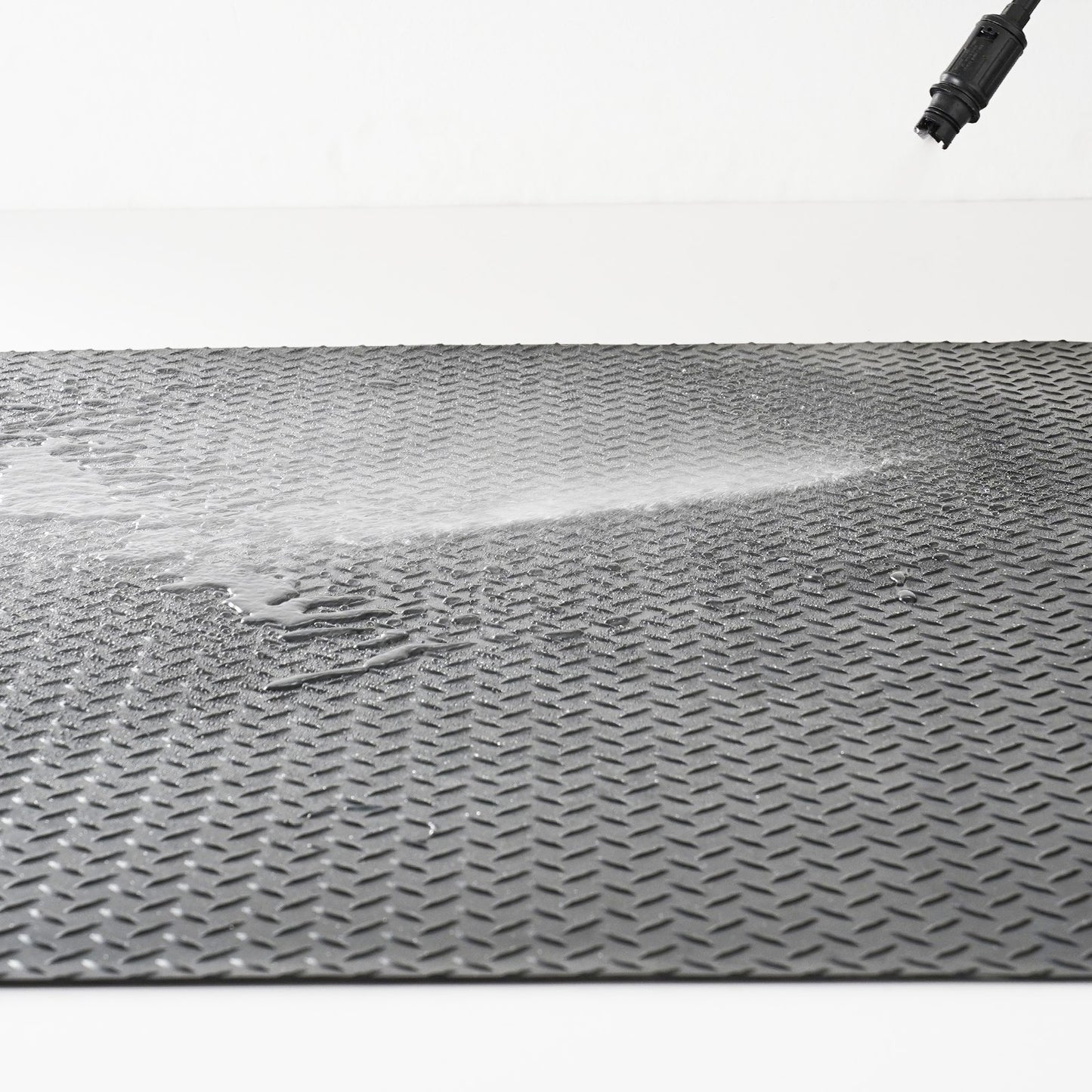 Diamond-Plate gummigolvrulle, 3 mm x 4 fot x 15 fot garagegolvmatta, SBR gummigaragegolvrulle, lätt att rengöra, Diamond Plate gummimatta för under bilar, Garage Industry Gym, svart