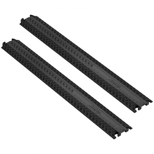 2 st. kabelskyddsramp 100x13x2 cm, 907 kg/axel lastkapacitet, kraftig kabelslangsskyddsramp, golvkabelskydd för områden med hög trafik inomhus utomhus hemmakontor lager skola | EU