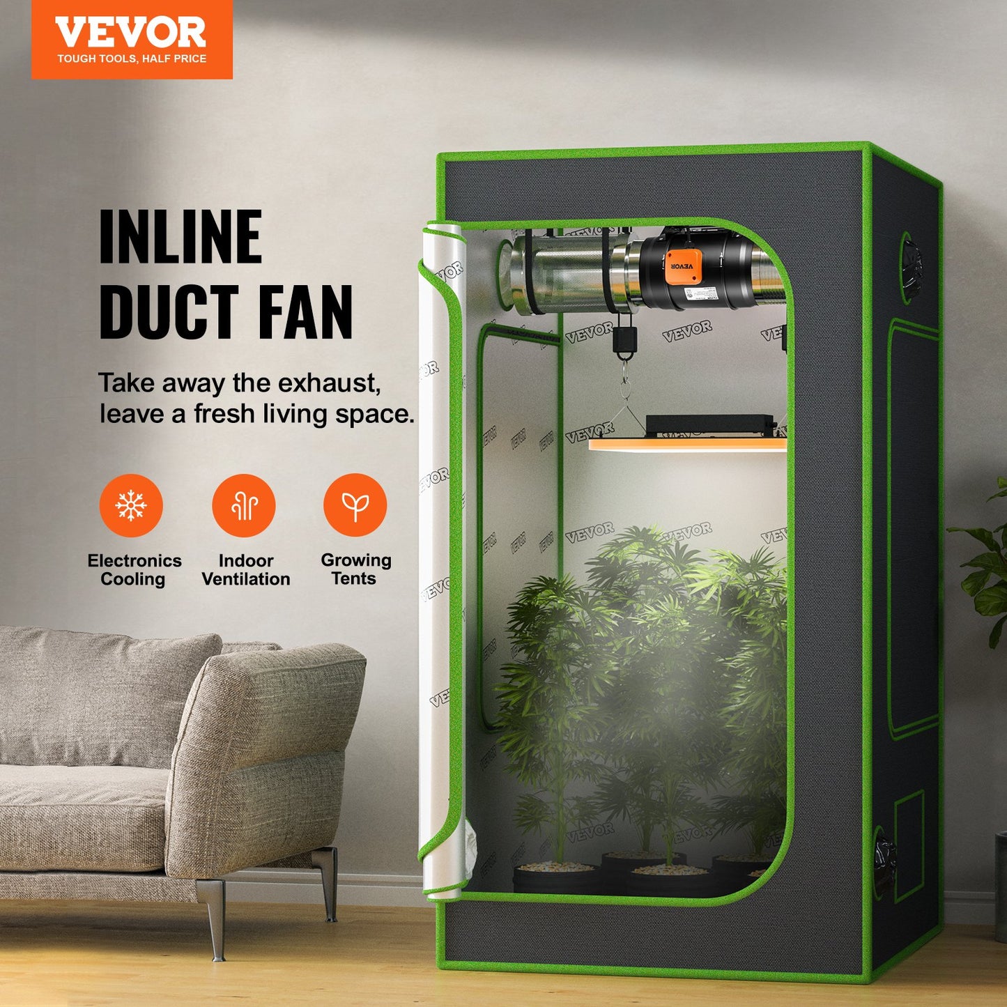203,2 mm inline kanalfläkt HVAC avgasfläktsats AC variabel hastighetskontroll