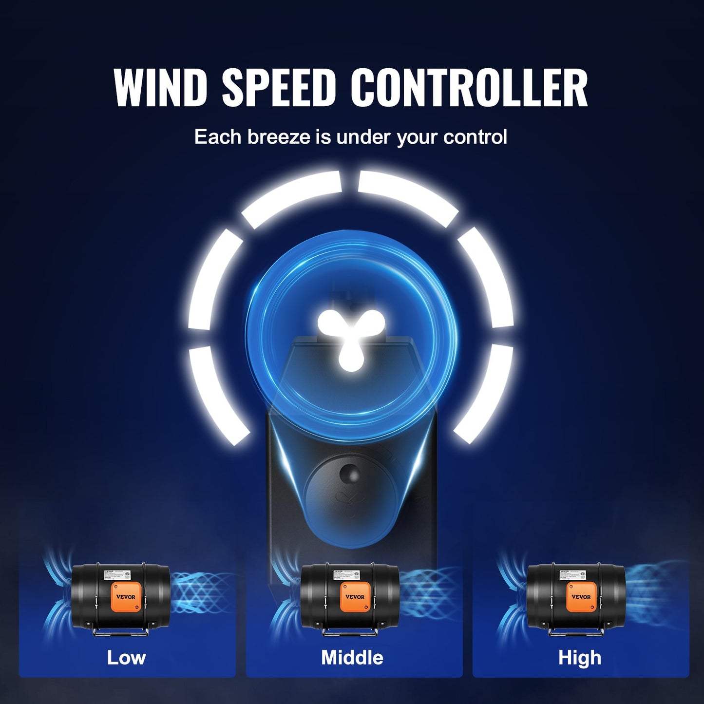 203,2 mm inline kanalfläkt HVAC avgasfläktsats AC variabel hastighetskontroll