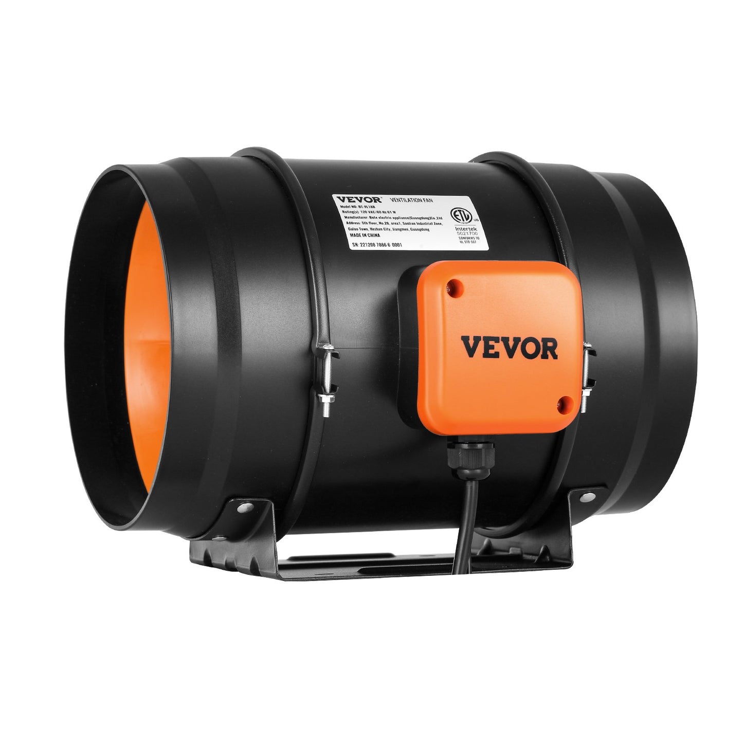 203,2 mm inline kanalfläkt HVAC avgasfläktsats AC variabel hastighetskontroll