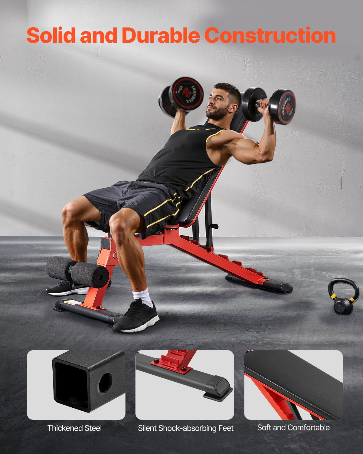 Hantelbank Sit-Up-Bank Home Gym Krafttraining verstellbar faltbar