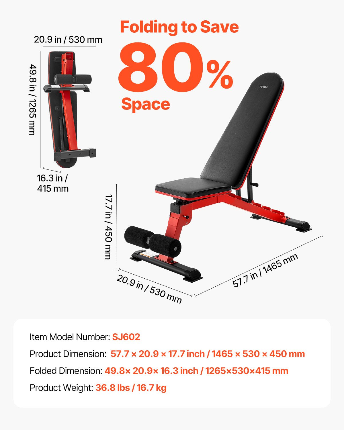 Hantelbank Sit-Up-Bank Home Gym Krafttraining verstellbar faltbar