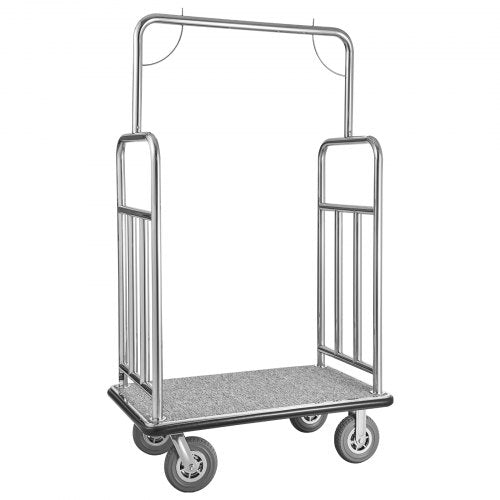 Hotelgepäckwagen 1200 Pfund, gebürstetes Edelstahl-Finish, Pagenwagen | EU