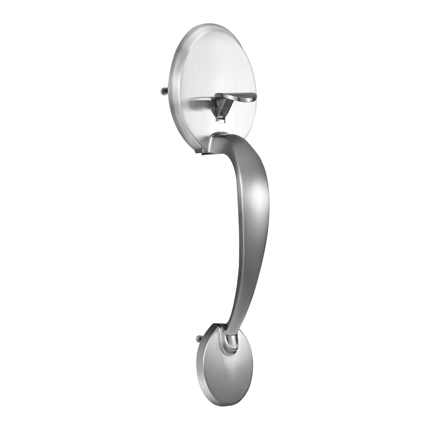 Framdörrhandtag och låssats, satinnickel framdörrlåssats med invändig knopp, justerbart hålavstånd encylindrigt handtag, för höger- och vänsterhänt entré och framdörr