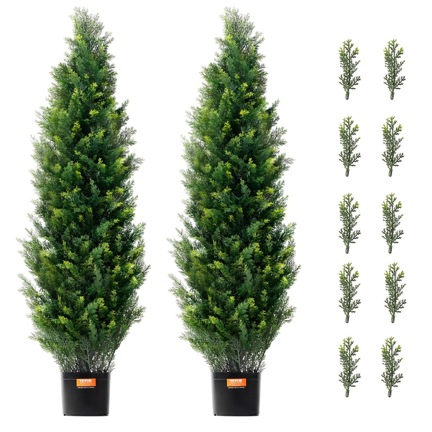 2er-Pack, 1,22 m, künstlicher Zeder-Formschnittbaum, Kunstpflanze, UV-Dekoration für drinnen und draußen