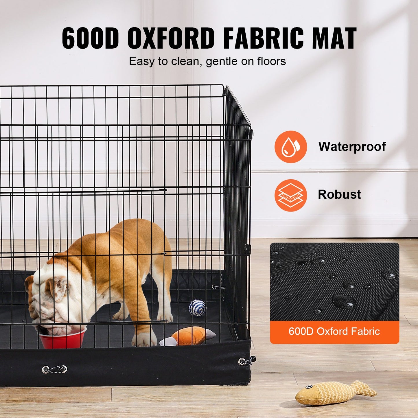 Dog Playpen 4 Panels Foldable Metal Dog Training Pen with Bottom Pad 36 Inch