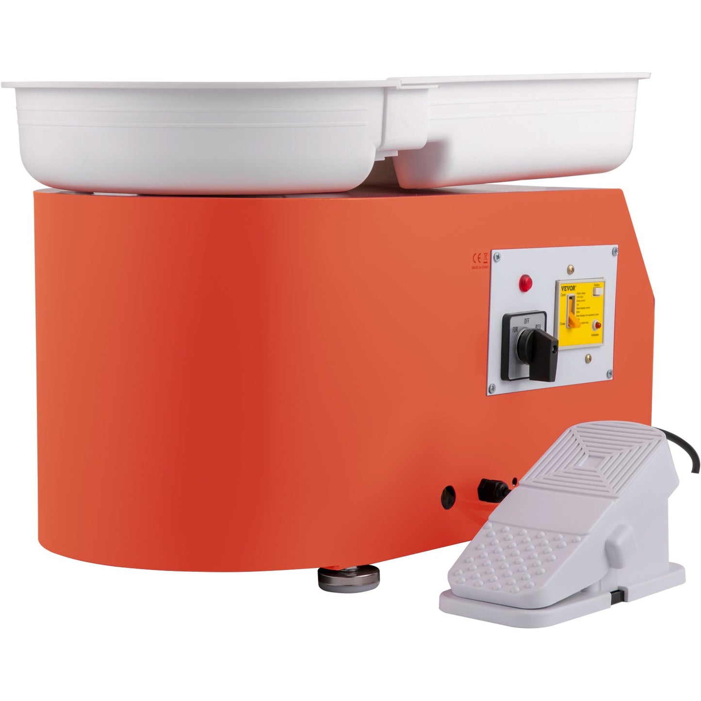 Keramikhjul 11in 0-300 RPM Keramiskt hjul, 350W justerbar hastighetsformningsmaskin med skulpteringsverktyg och förkläde, löstagbar bassängfotpedalkontroll för konsthantverk och hemmagjorda DIY Orange