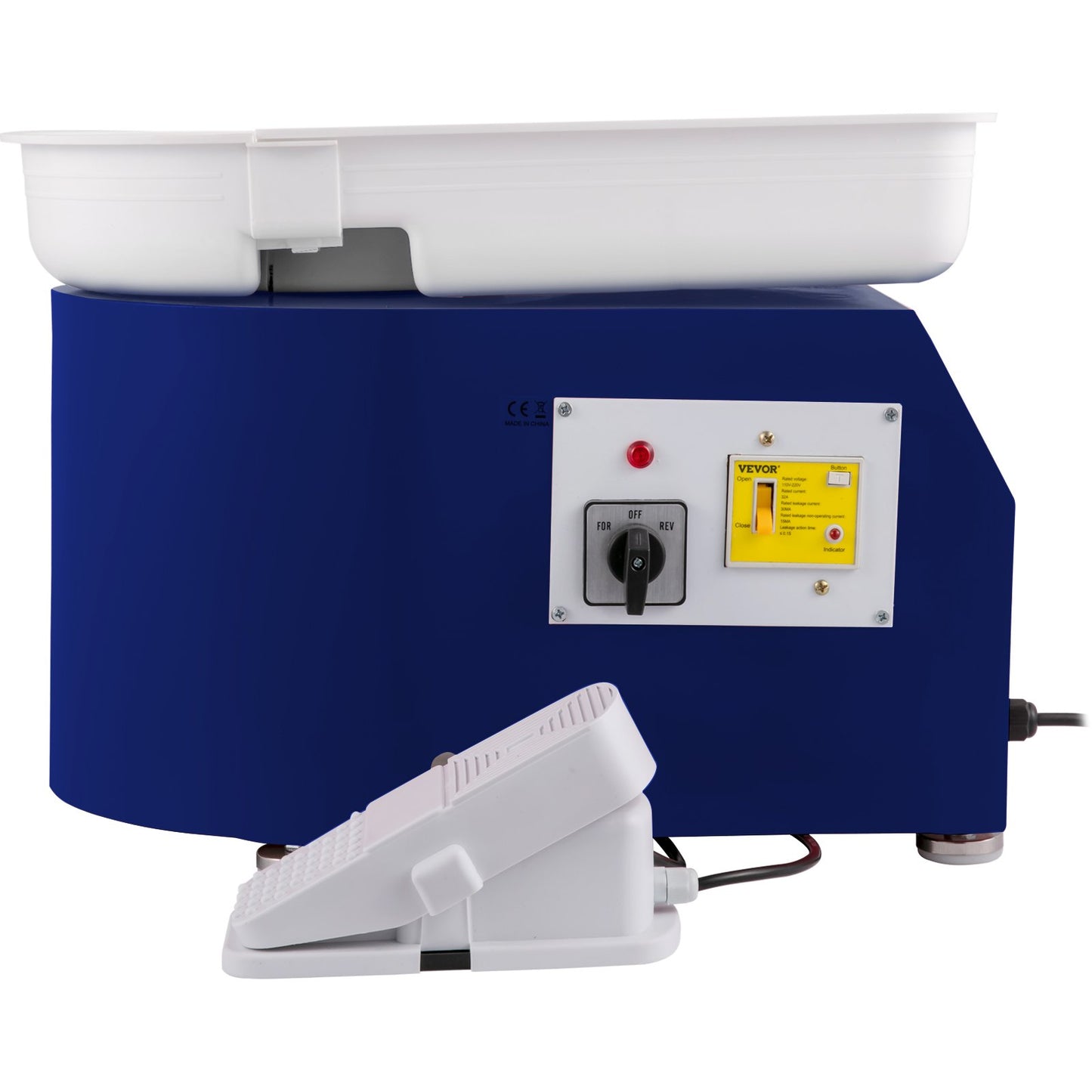 Keramikhjul 11in 0-300 rpm Keramiskt hjul, 350W justerbar hastighetsformningsmaskin med skulpteringsverktyg och förkläde, avtagbar bassängfotpedalkontroll för konsthantverk och hemma DIY Blue