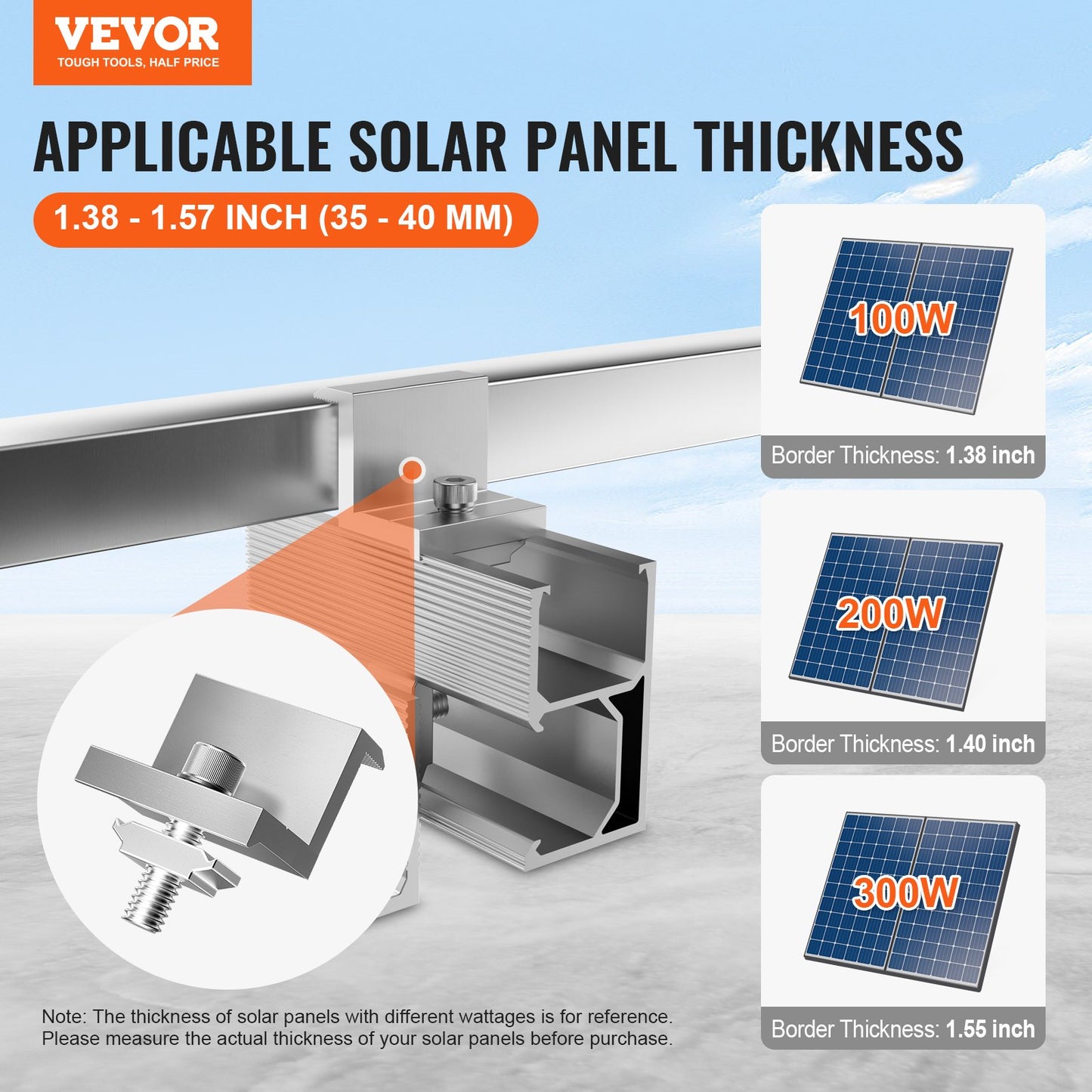 Solpanel Monteringsfästen Solpanel Monteringssats för olika tak