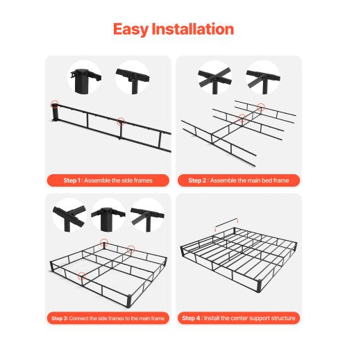 Boxspring Queen size-sängram med tyg 204,5 L x 144,5 B x 13,5 H tum | EU