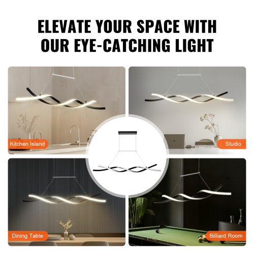 Modern Chandelier Light Fixtures Dimmable LED Pendant Light Remote Control | EU