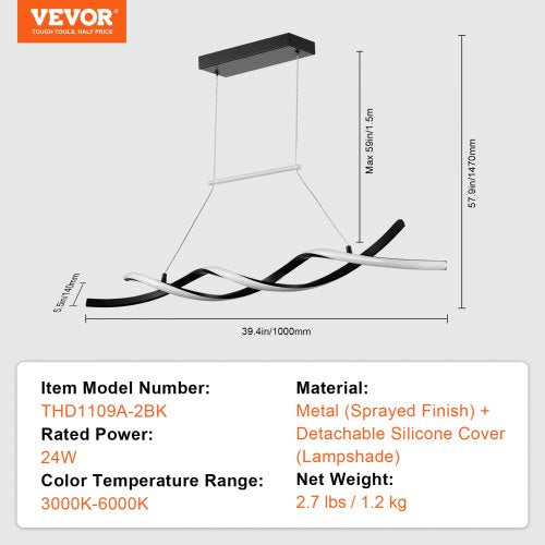 Modern Chandelier Light Fixtures Dimmable LED Pendant Light Remote Control | EU