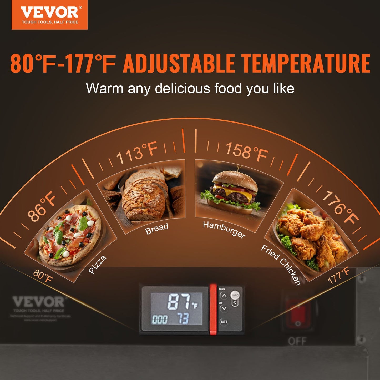 Hot Box Food Warmer 4-Tier Concession Warmer Cabinet with Water Tray