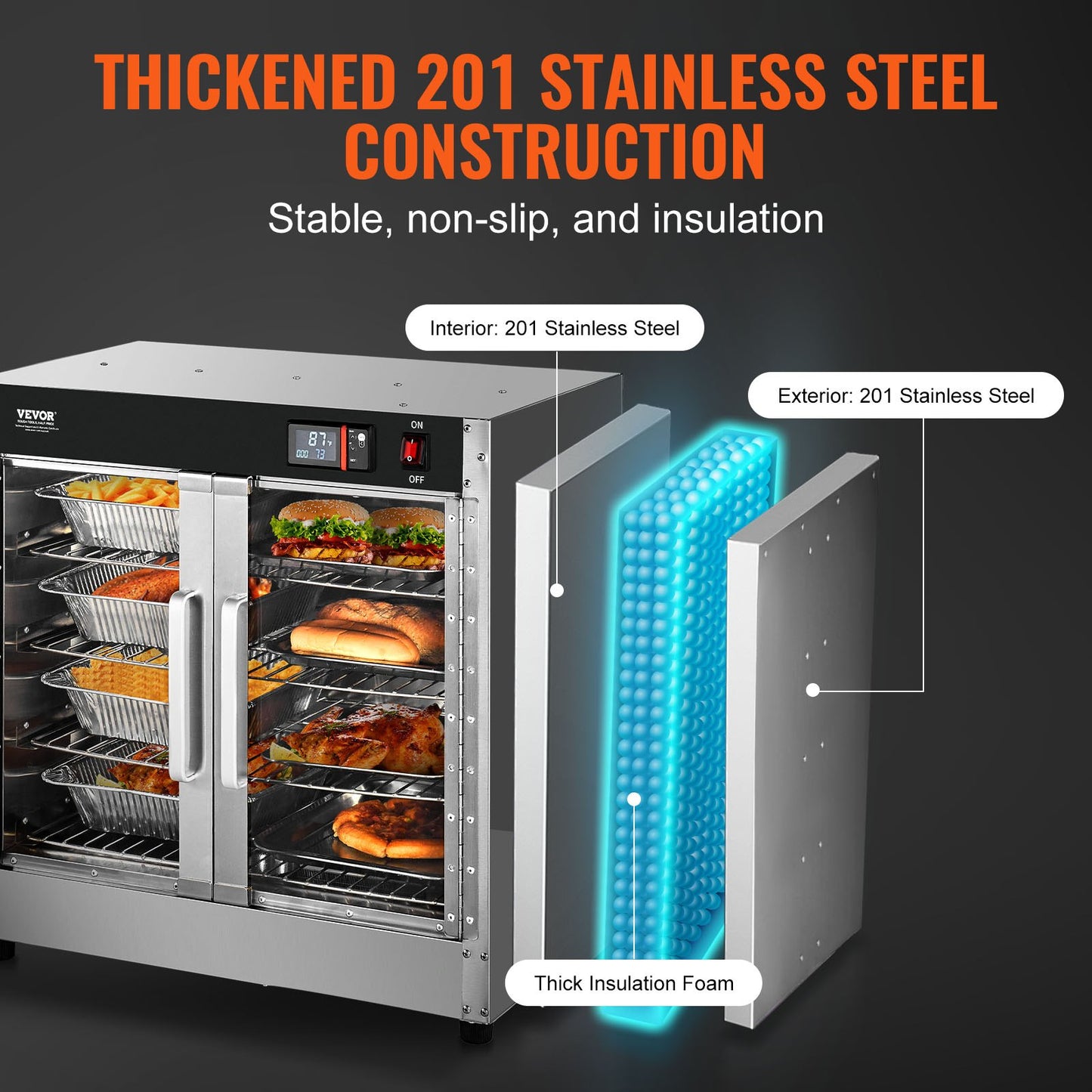Hot Box Food Warmer 4-Tier Concession Warmer Cabinet with Water Tray