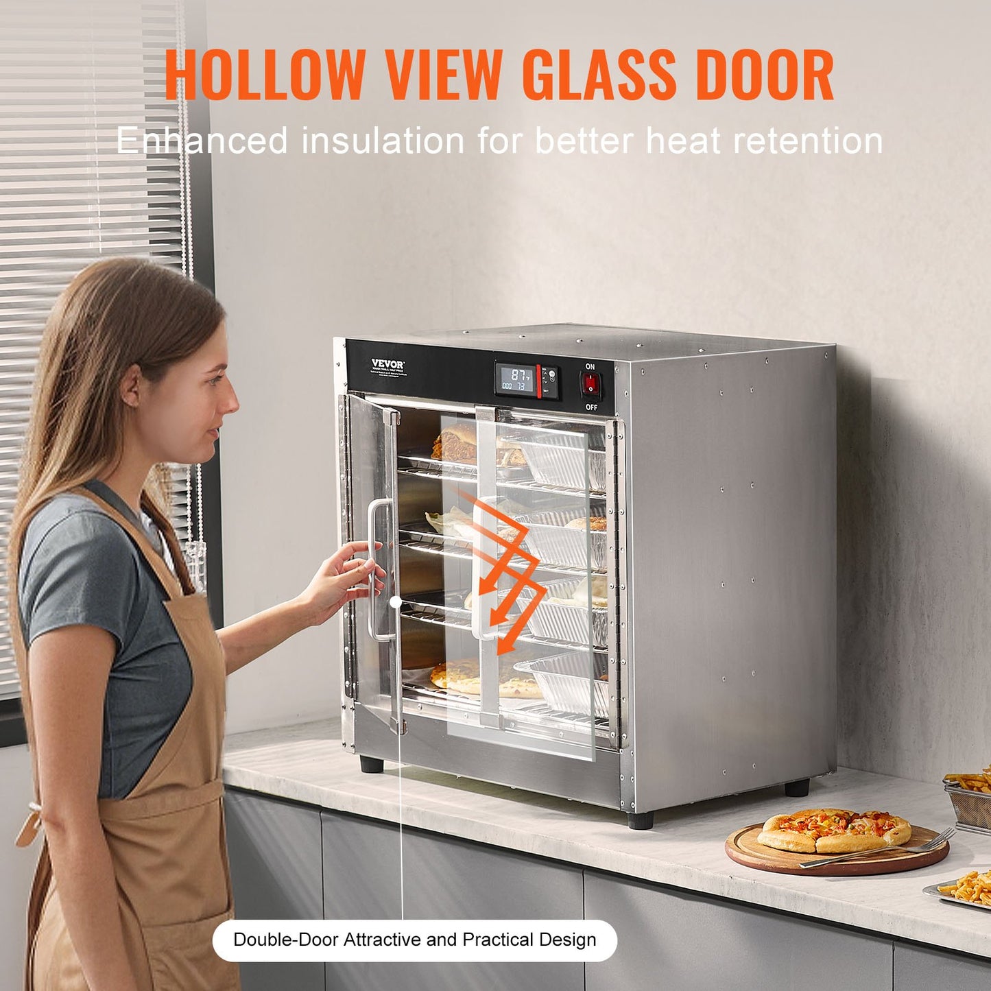 Hot Box Food Warmer 4-Tier Concession Warmer Cabinet with Water Tray