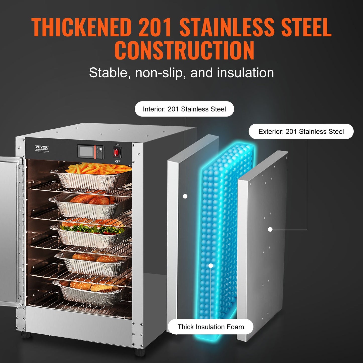 Hot Box Food Warmer 5-Tier Concession Warmer Cabinet with Water Tray