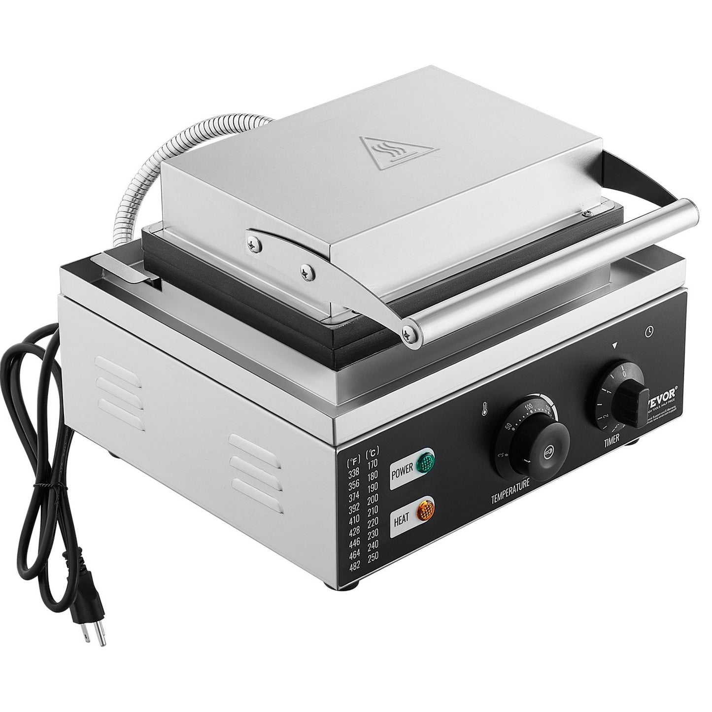 Elektrisk munkmaskin, 1550 W kommersiell munkmaskin med non-stick yta, 6 hål dubbelsidig uppvärmningsvåffelmaskin gör 6 munkar, temperatur 50-300 ℃, för restaurang och hemmabruk
