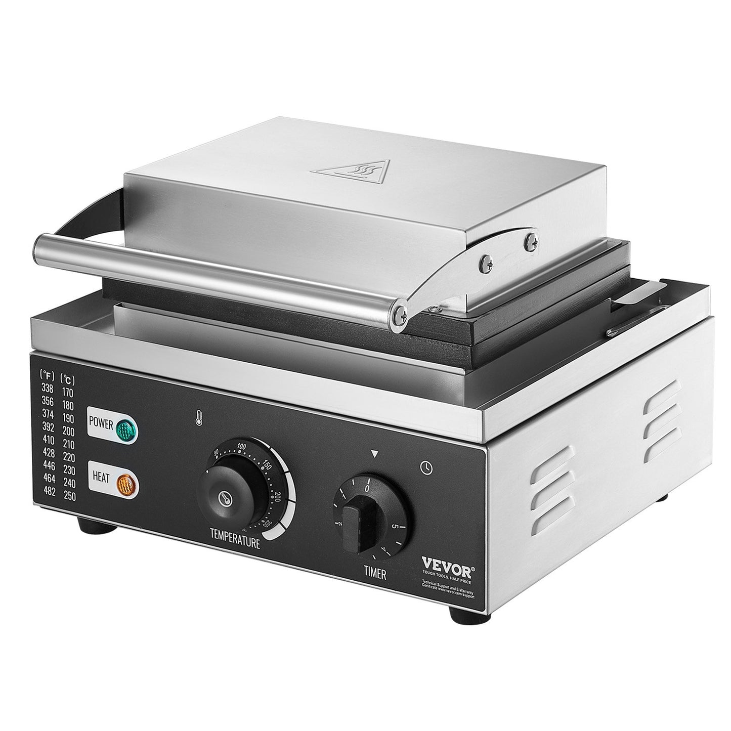 Elektrisk munkmaskin, 1550 W kommersiell munkmaskin med non-stick yta, 6 hål dubbelsidig uppvärmningsvåffelmaskin gör 6 munkar, temperatur 50-300 ℃, för restaurang och hemmabruk