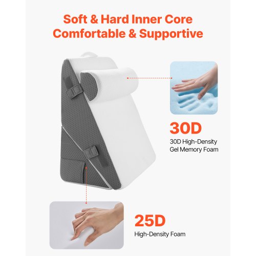 orthopedic bed wedge pillow 3 pcs adjustable for back, legs, neck, sleep, GERD | EU