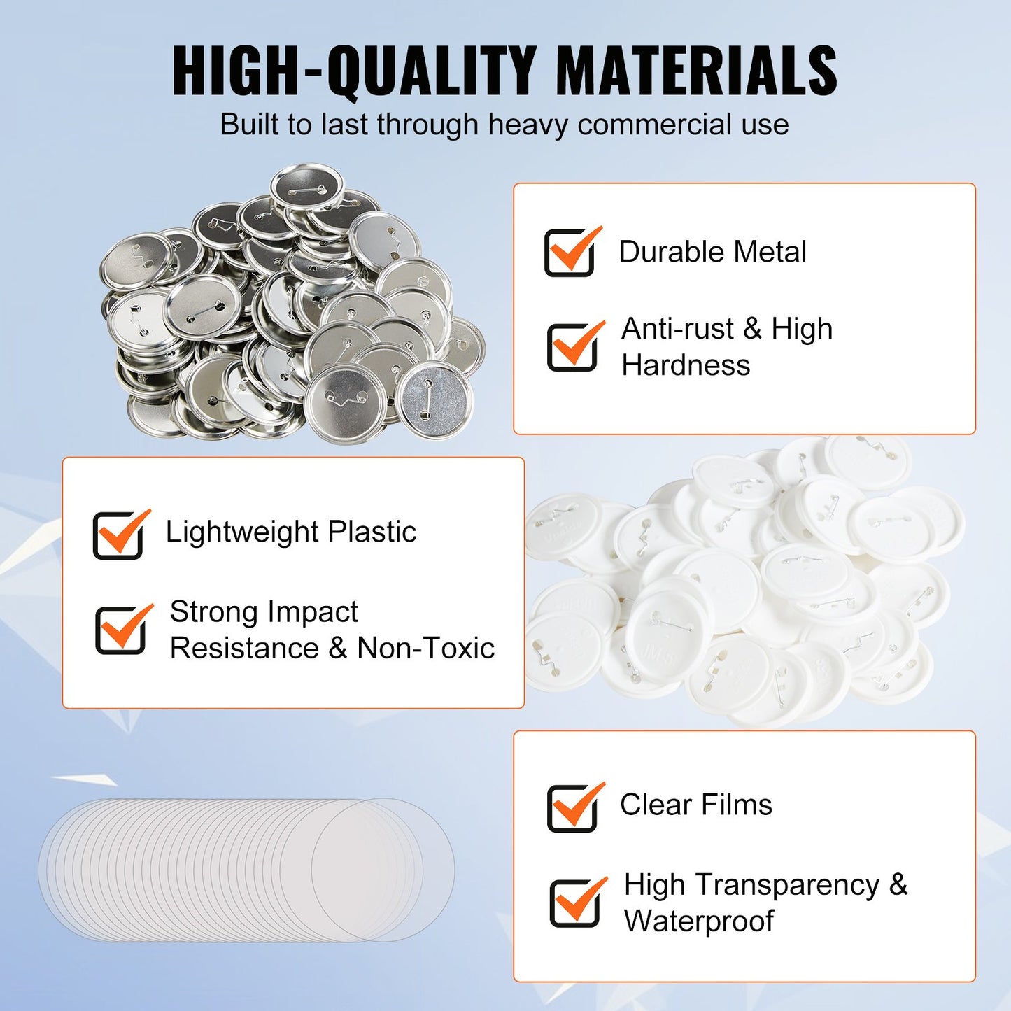 2,25" 58mm Button Badge Teile Zubehör für Button Maker Maschine 500 Sets