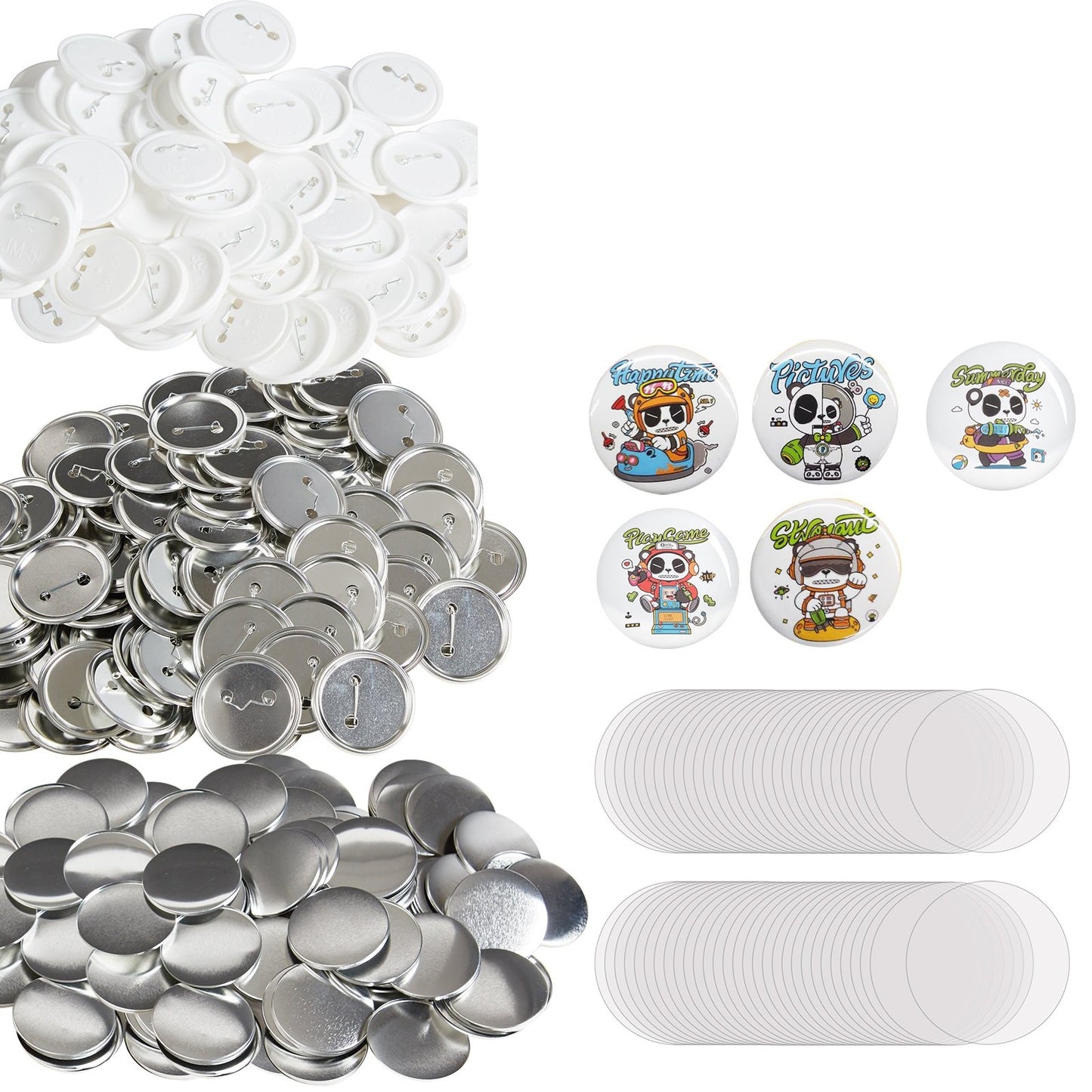 2,25" 58mm Button Badge Teile Zubehör für Button Maker Maschine 500 Sets