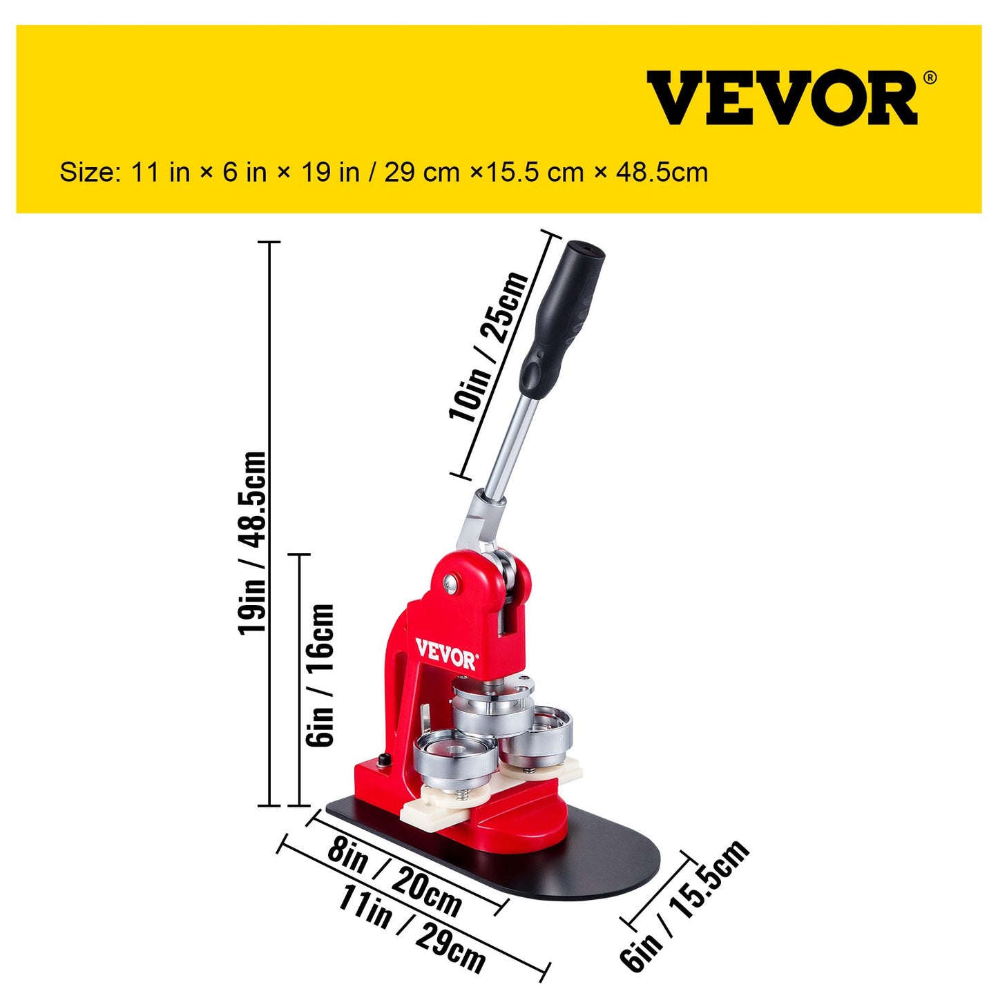 44mm Button Maker 1.73 Button and Badge Maker Machine Button Maker Press Punch Press Machine with 1000 Buttons (1000pcs)