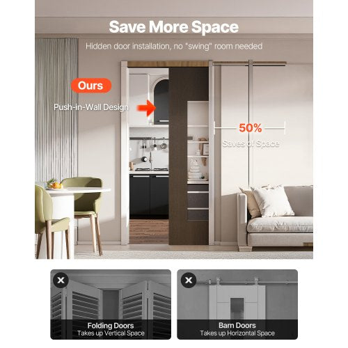 Pocket door frame kit Pocket door kit for 610-813 mm wide 20-32 mm high door