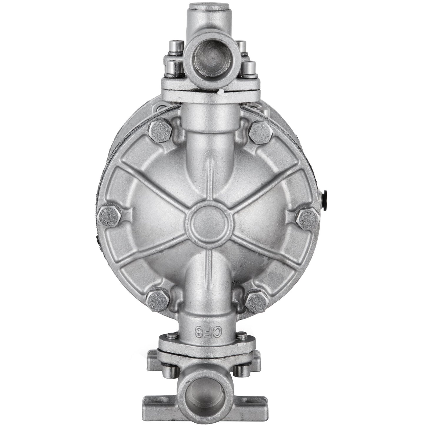 Luftdriven dubbelmembranpump, 1/2 inlopp och utlopp, kropp i rostfritt stål, 3 GPM & Max 90PSI, PTFE-membran pneumatisk överföringspump för petroleum, diesel, olja och lågviskösa vätskor