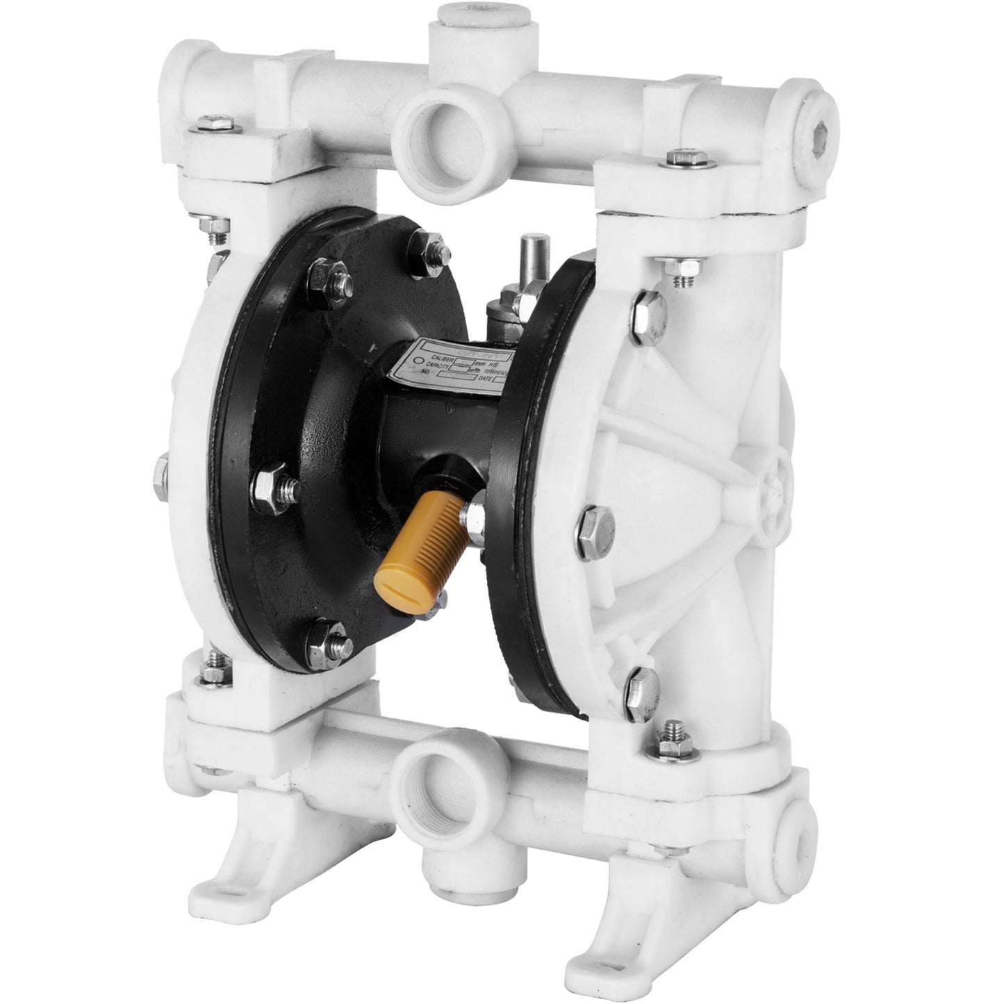 Luftdriven dubbelmembranpump, 1/2 inlopp och utlopp, polypropenkropp, 2,5 GPM & Max 80PSI, PTFE-membran pneumatisk överföringspump för petroleum, diesel, olja och lågviskösa vätskor