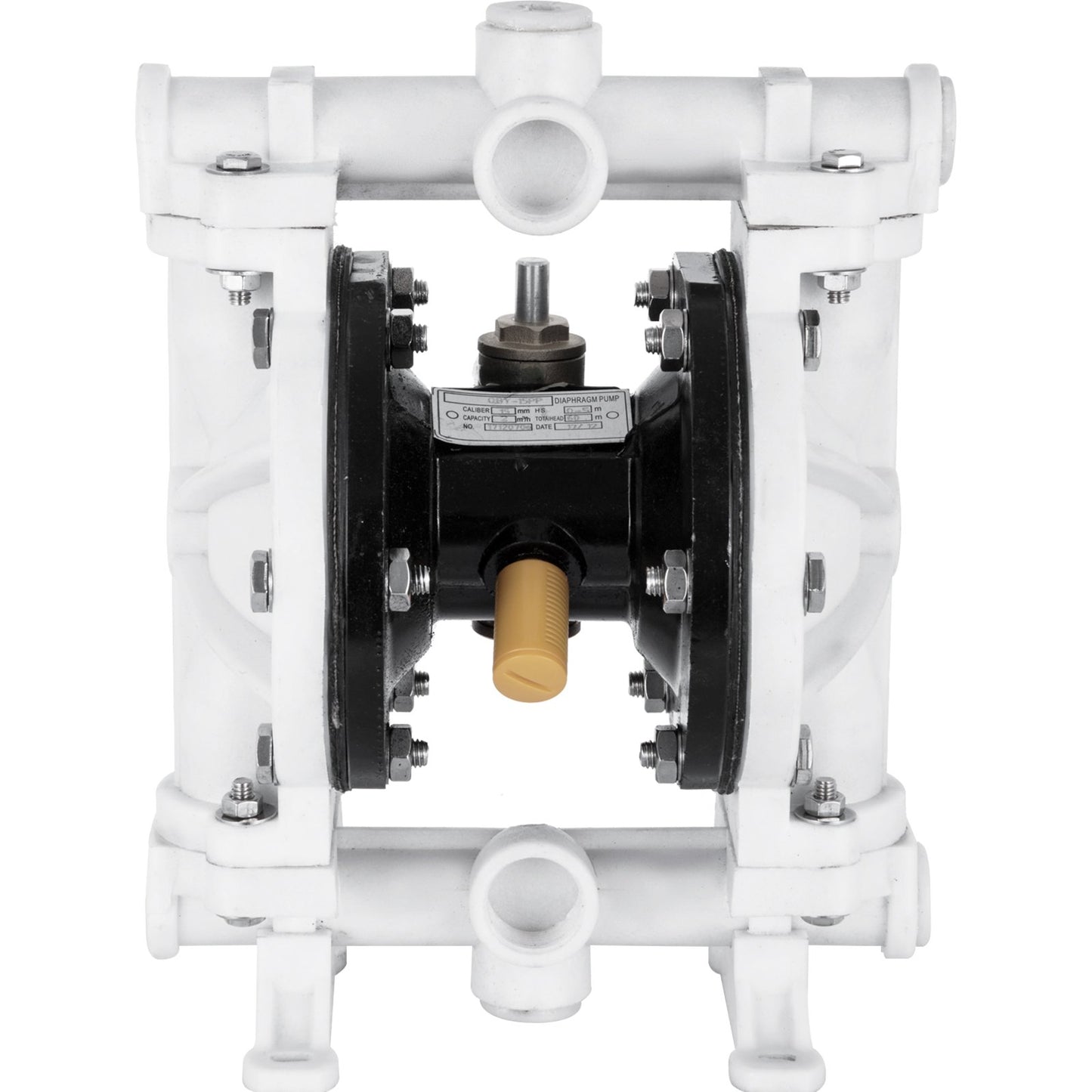 Luftdriven dubbelmembranpump, 1/2 inlopp och utlopp, polypropenkropp, 2,5 GPM & Max 80PSI, PTFE-membran pneumatisk överföringspump för petroleum, diesel, olja och lågviskösa vätskor