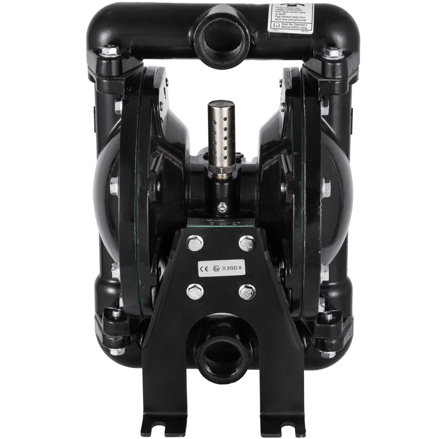 Luftdriven dubbelmembranpump 1 tum Inlopp Utlopp Aluminium 35 GPM Max 120PSI, Nitrilmembran, QBY4-25L-1inch-35