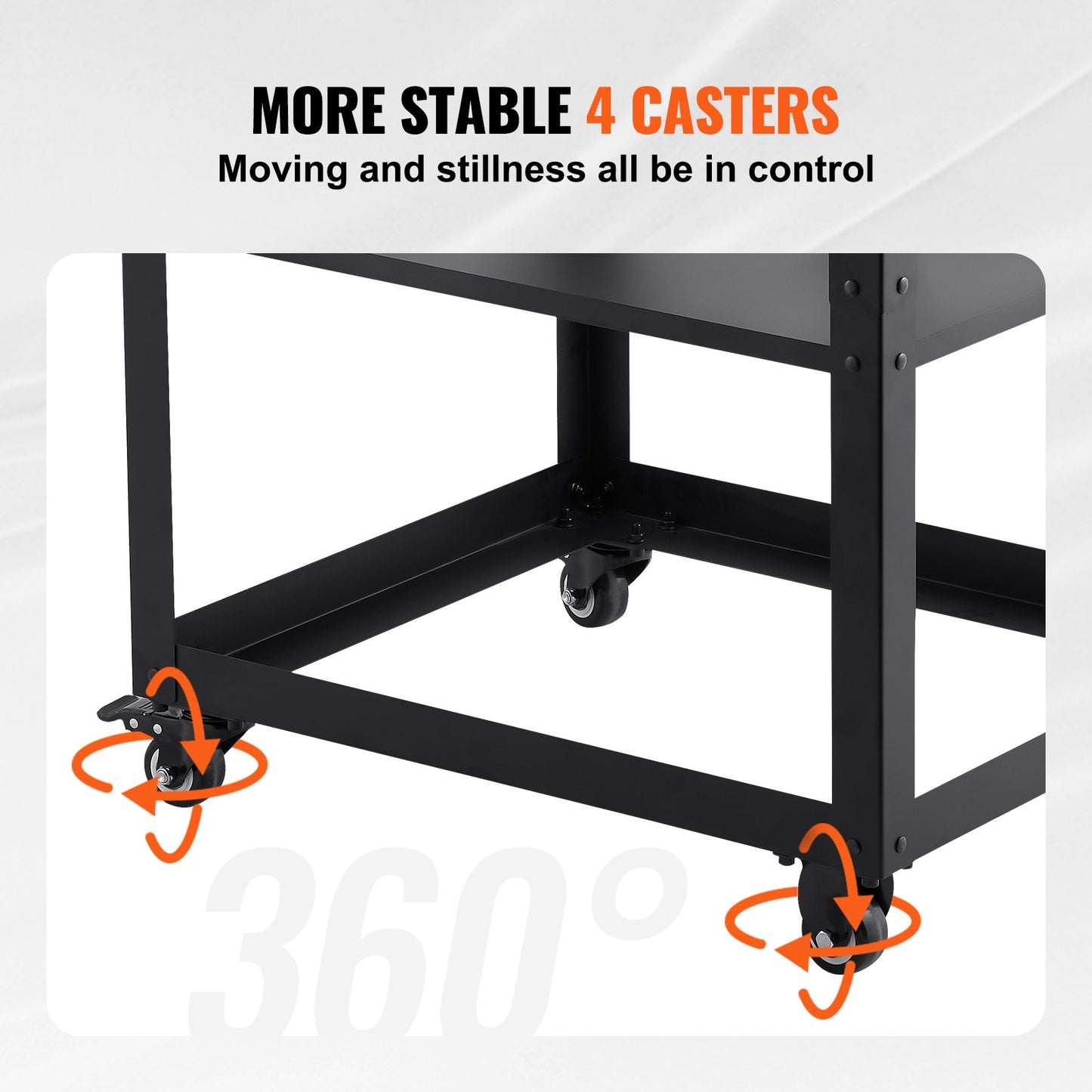 Planhyvel Hyvelställ 100 lbs/ 45 kg tunga laster Hyvelbord med tre växlar i höjdled med 4 stabila hjul och förvaringsutrymme