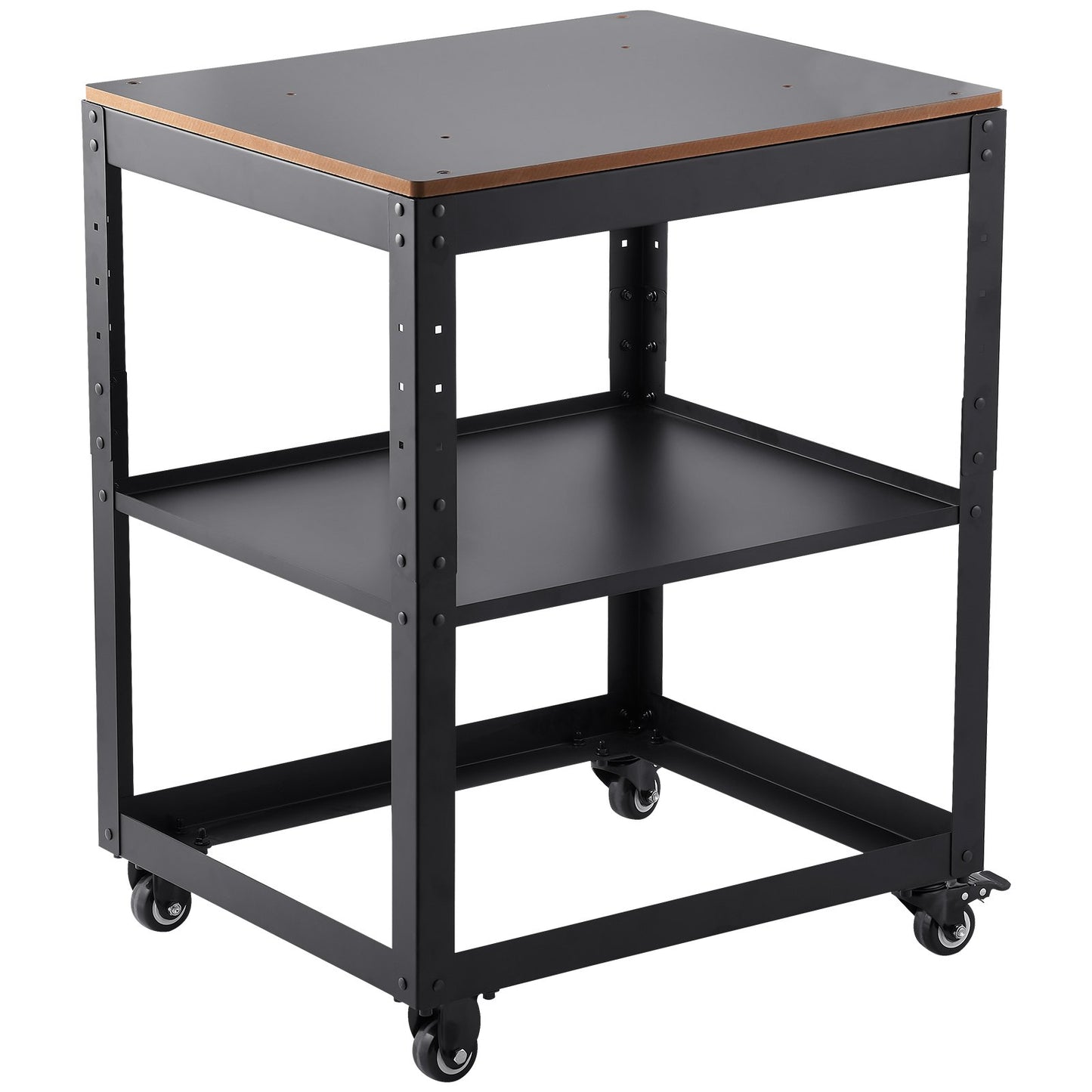 Planhyvel Hyvelställ 100 lbs/ 45 kg tunga laster Hyvelbord med tre växlar i höjdled med 4 stabila hjul och förvaringsutrymme