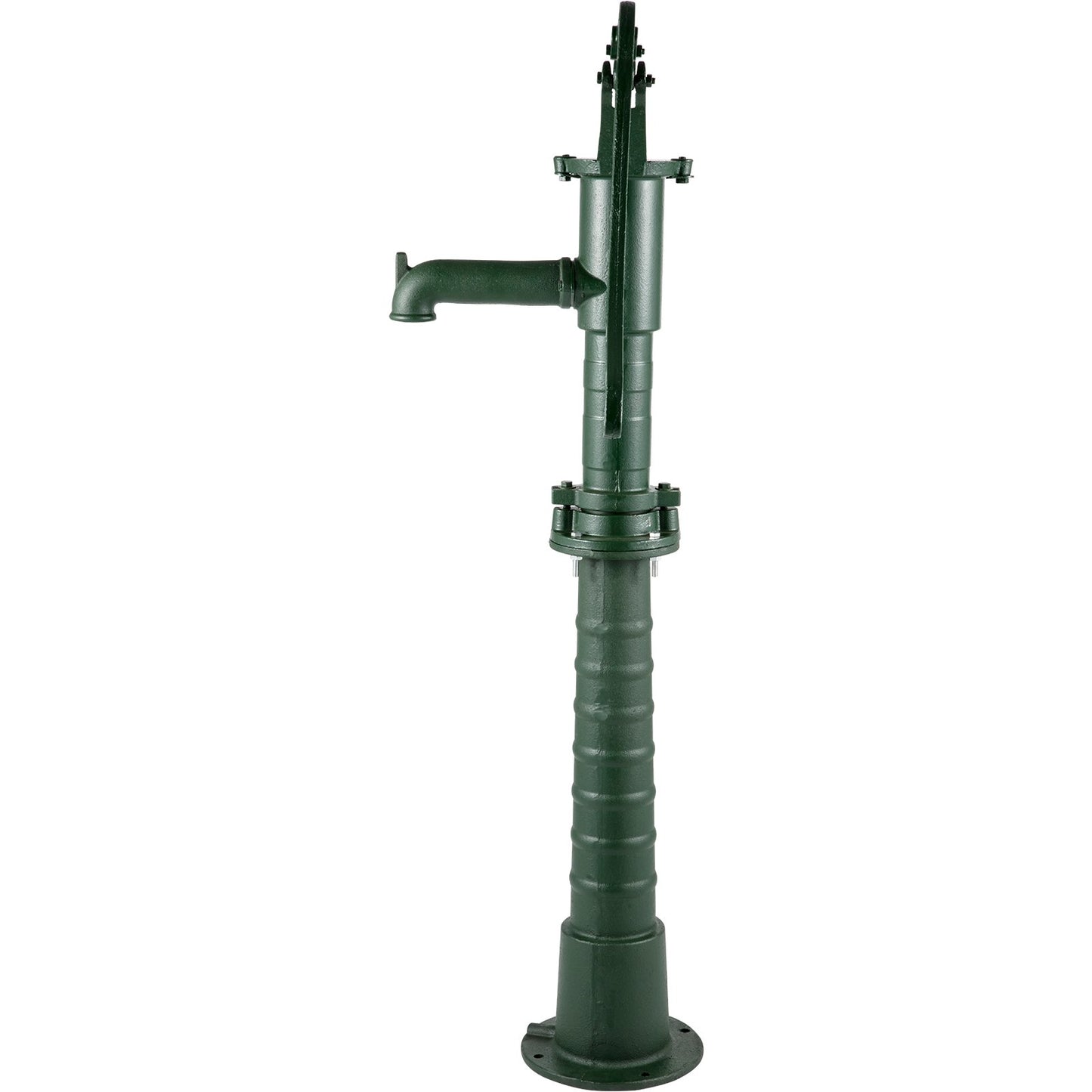 Hand Water Pump with Stand, 15.7 x 9.4 x 51.6 Inch Jug Pump and 26 Inch Pump Stand with Pre-Set 1/2" Holes for Easy Installation, Rustic Cast Iron Well Pump for Garden, Yard, Yard Irrigation, Green