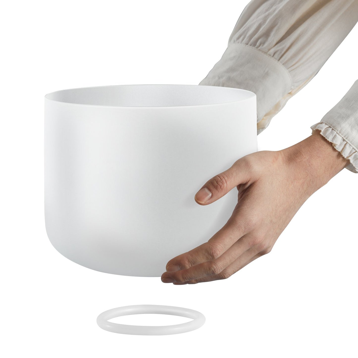 2 x Kristallklangschalen, 20,3 cm und 25,4 cm, A- und F-Noten, inkl. Tragetasche