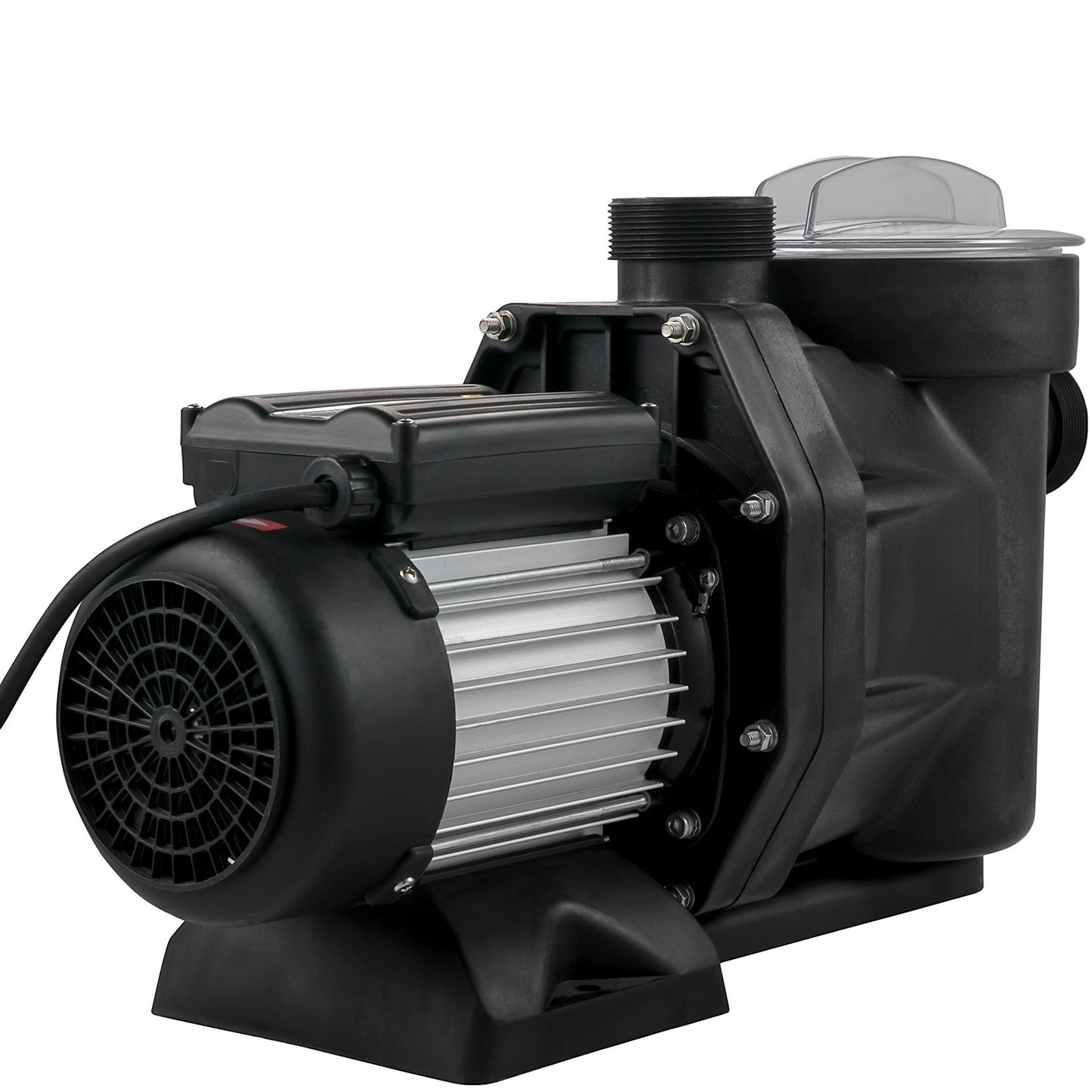 1 HK Pool Pump, 19200 L/h 750W Pool Pump In/Ground Pool Pump med Sil Korg Pool Pump Motor för rent poolvatten 1,97" Inlopp/Utlopp pool filterpump med 2 monteringsslangar