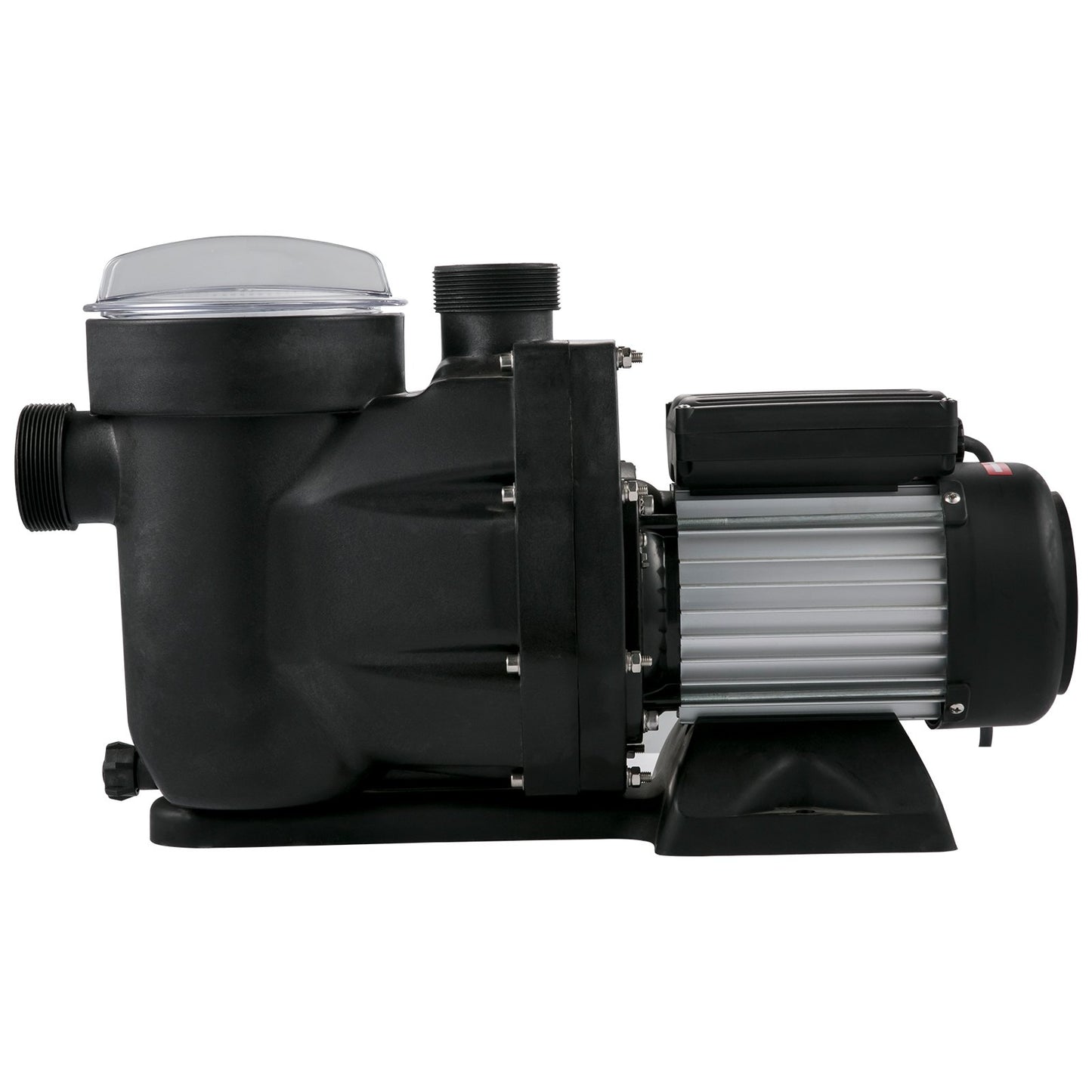 1 HK Pool Pump, 19200 L/h 750W Pool Pump In/Ground Pool Pump med Sil Korg Pool Pump Motor för rent poolvatten 1,97" Inlopp/Utlopp pool filterpump med 2 monteringsslangar
