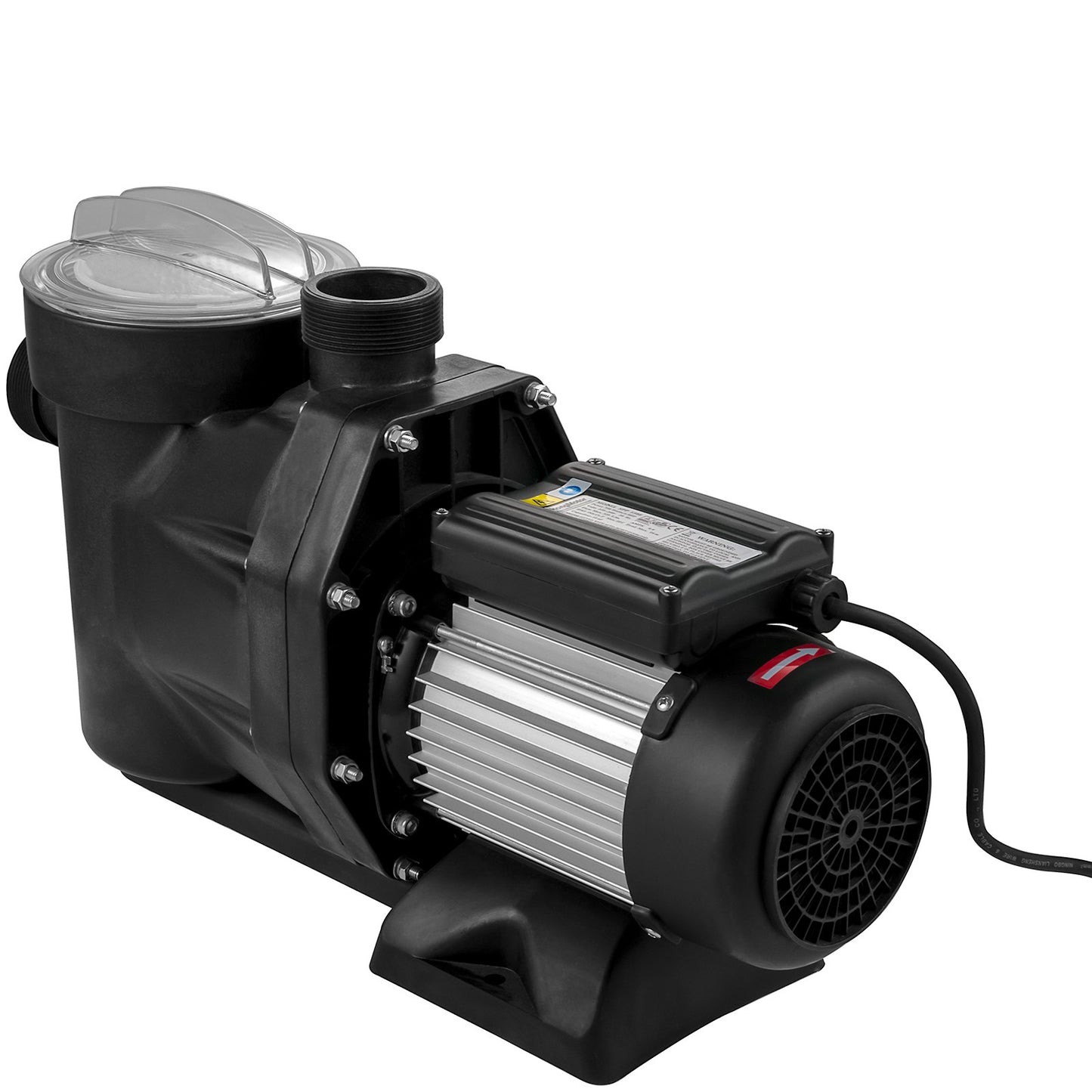 1 HK Pool Pump, 19200 L/h 750W Pool Pump In/Ground Pool Pump med Sil Korg Pool Pump Motor för rent poolvatten 1,97" Inlopp/Utlopp pool filterpump med 2 monteringsslangar