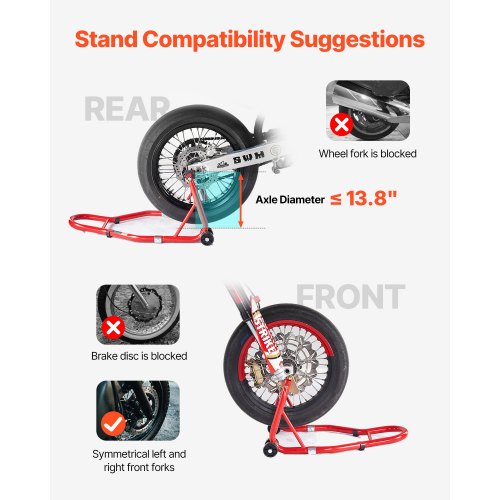 Motorcykel Fram & Bak Stödlyft 850lb Spoolift Paddock Svingarm Röd | EU