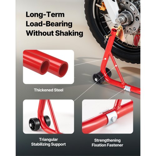 Motorcykel Fram & Bak Stödlyft 850lb Spoolift Paddock Svingarm Röd | EU
