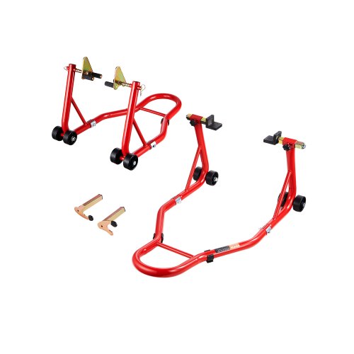 Motorcykel Fram & Bak Stödlyft 850lb Spoolift Paddock Svingarm Röd | EU