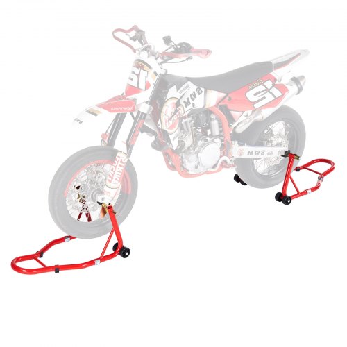 Motorcykel Fram & Bak Stödlyft 850lb Spoolift Paddock Svingarm Röd | EU