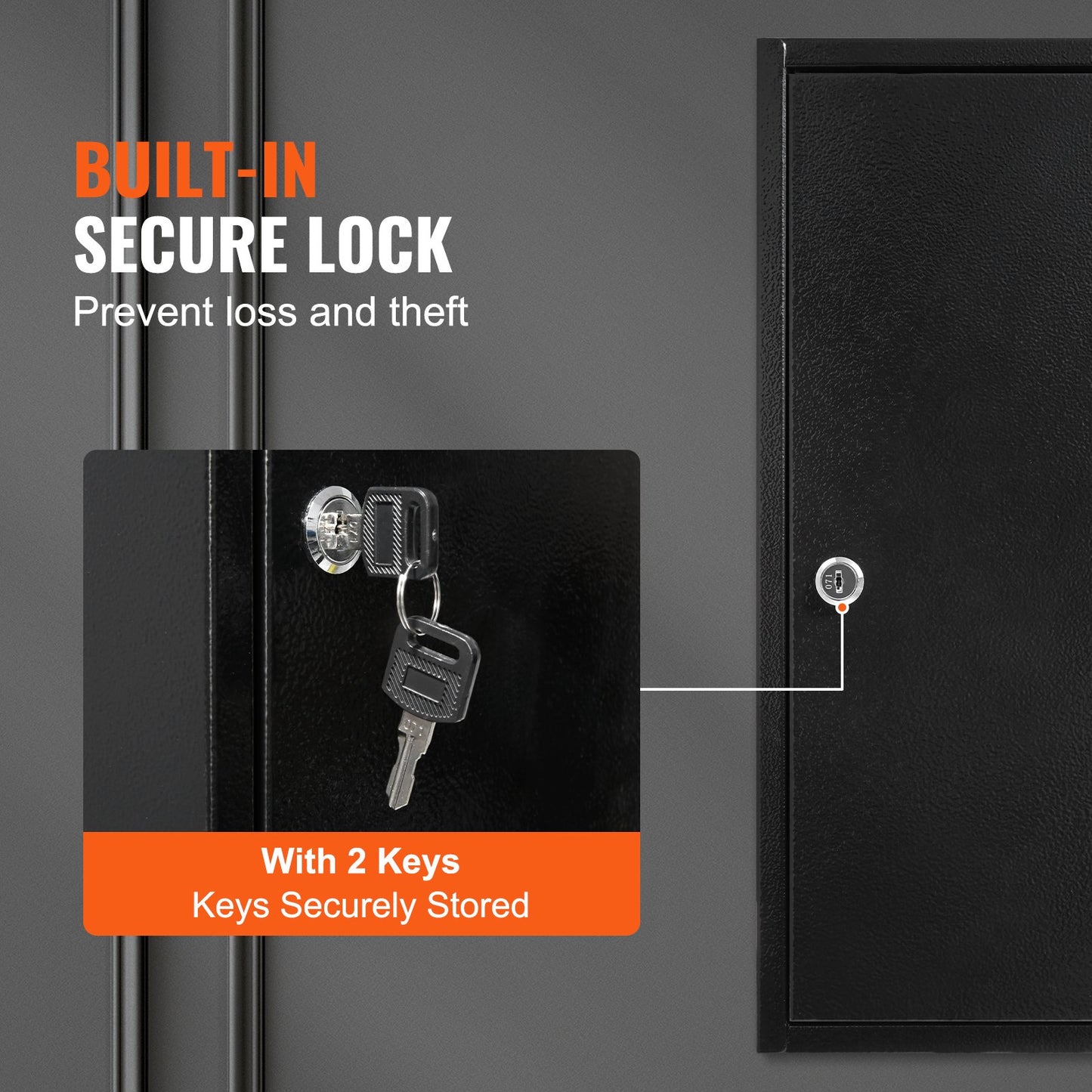 100-key cabinet key lock box with adjustable racks and colorful key tags
