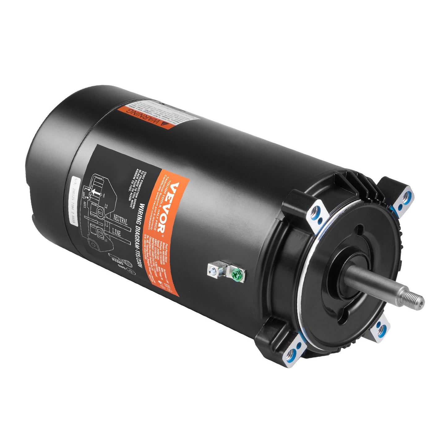 1,5HP Poolpumpmotor 115/230V 13,6/6,8A 56J 3450RPM 90μF/250V Kondensator