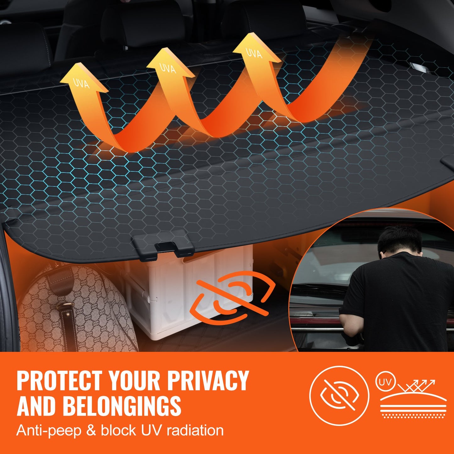 Retractable cargo cover for Mazda CX-5 2017-2024 Upgraded tailgate