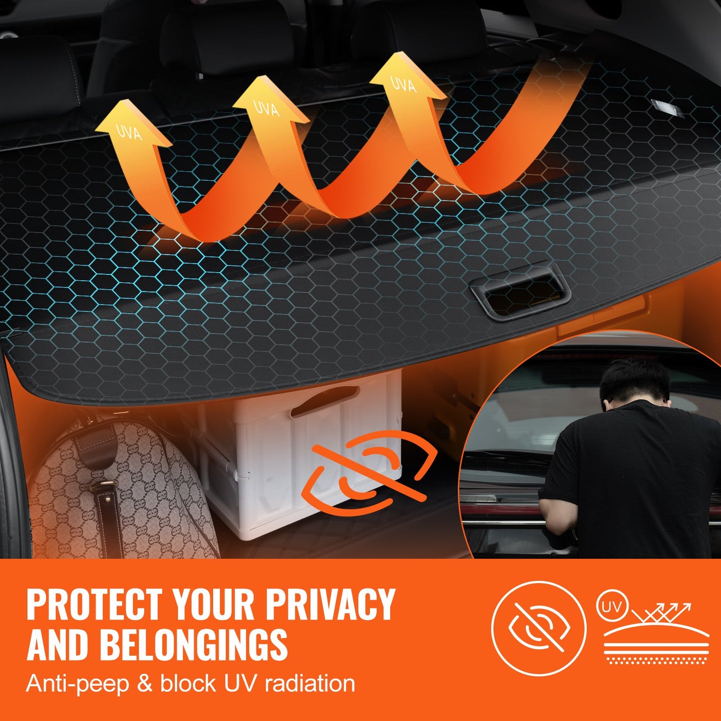 Retractable cargo cover for Toyota RAV4 2019-2024 Tailgate upgrade